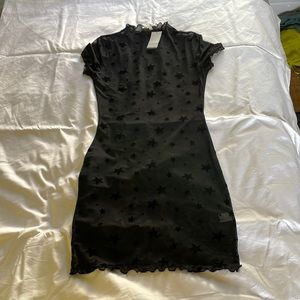 Black mesh Star-printed dress by Bear Dance
